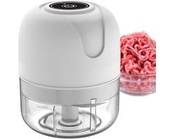 Elektrische Chopper - Mini Keukenmachine - Eten Bereiden - USB Oplaadbaar - 250 ml - Wit
