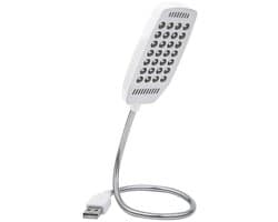 USB LED-lamp Mini 28 LED draagbare leeslamp Flexibele zwanenhals USB-computerleeslamp met schakelaar (wit)