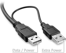 USB naar Mini USB Kabel - Data Kabel - Externe Harde Schijf - Extra Voeding - 70 cm — thumbnail 4
