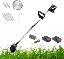 Accu Grasmaaier - Elektrische Trimmer - Tuin Onderhouden - Inclusief Batterij - 95-125 cm Verstelbaar - Zwart — thumbnail 1