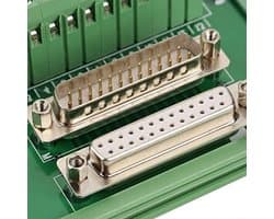 D-Sub Pin Strip Socket Breakout Board met PCB Terminal Block voor DIN Rail Montage en Aansluitingen