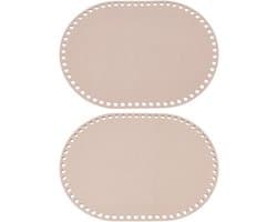 2 Stuks Herbruikbare Vilt Bodem voor Mandjes - Ovalen Basis voor Breiwerk, Yarn Opslag en DIY Weefprojecten - Afmetingen 34.8 x 25 cm, Gat: 9 mm