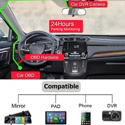 aladdien - Mini USB-voedingsadapter - OBD-voedingskabel - 24 uur bewaking - Zwart - Dashcam voeding - Voor auto-dashcamera — thumbnail 2