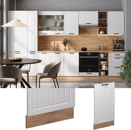 Vaatwasserfrontpaneel voor Inbouw, 45 cm Breed, Landhuisstijl Wit — thumbnail 1