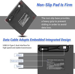 Externe Blu-ray speler - Optisch station - Films kijken - 7-in-1 functionaliteit - Slank en draagbaar - Zwart — thumbnail 3