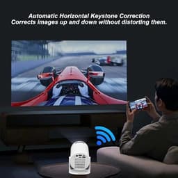 Allecto - Mini Projector - Draagbare Buitenprojector - Volledige HD 1080P - Wit - Wifi en Bluetooth - Geschikt voor Thuisbioscoop - Compact formaat — thumbnail 2