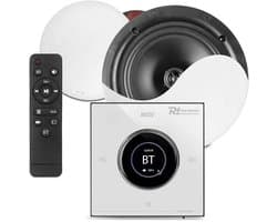 Power Dynamics Powerline B50W inbouw versterker met 2 plafondspeakers - 6.5 inch - 2x 25W - Wit