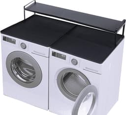 Wasmachine Droger Kit - Wasrek Verbinding - Ruimte Optimalisatie - Antislip Plank - 70 cm - Grijs — thumbnail 1
