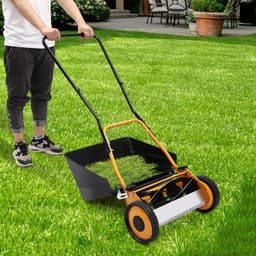 Handgrasmaaier - Duwmaaier - Gazon Onderhoud - Met Grasopvangbak - 16 Inch Maaibreedte - Oranje Zwart — thumbnail 4