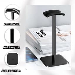Hoofdtelefoonstandaard voor over-ear hoofdtelefoons, afneembare houder met ABS hoofdkussen, antislip TPU silicone en stevige basis voor alle hoofdtelefoonformaten — thumbnail 5