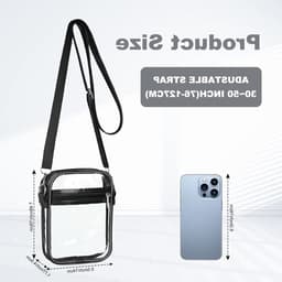 Duidelijke Crossbody Tas voor Evenementen, Geschikt voor Stadion, Verstelbare Schouderriem, Ideaal voor Concerten en Sportactiviteiten — thumbnail 2