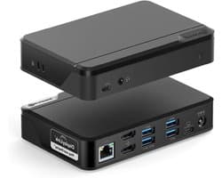 Universeel Dockingstation - Laptop Hub - Multitasken op kantoor - Dubbel HD scherm - 9 poorten - Zwart