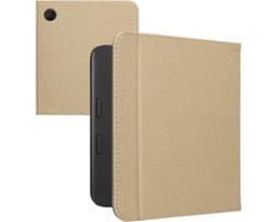 E-reader hoes - Flip case - Apparaat beschermen - Magneetsluiting denim design - 169 x 153 cm - Beige
