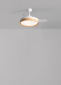 CREATE - Stille plafondventilator 40 W Ø107 cm met intrekbare bladen en LED-licht - M - Met licht - Controller voor wandmontage - WIND CLEAR EDGE — thumbnail 3