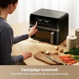 Heteluchtfriteuse - Airfryer Oven - Twee Gerechten Tegelijk - Dubbele Zone Koken - 9 Liter Capaciteit - Zwart — thumbnail 2