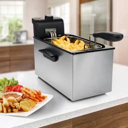 Roestvrijstalen Friteuse - Frituurpan - Lekker Frituren - Koelzone Technologie - 3 Liter - Zilver — thumbnail 4