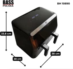 Dubbele Airfryer - Hete Lucht Frituur - Gezond Koken - Twee Zones - 8.5 Liter - Zwart — thumbnail 5
