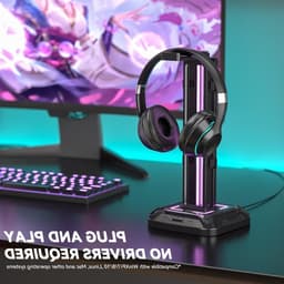 RGB Hoofdtelefoonstandaard met 9 Verlichtingsmodi - Swivel Hoofdtelefoonhouder en Afneembare Controllerhaak voor PC en Gaming Accessoires — thumbnail 5