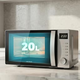 Magnetron met Grill - Compacte Oven - Snel Eten Bereiden - 3DWave Technologie - 20 Liter Inhoud - Zilver — thumbnail 3