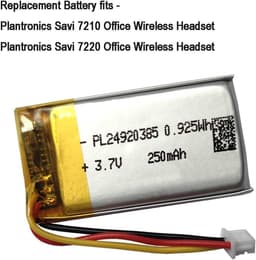 250mAh Batterijvervanging voor Savi 7220-7210 Office Headset - Compatibel met Sennheiser HD 250BT - Skullcandy Riff/Riff 2 Draadloze Koptelefoon PN 212366-01 Batterij — thumbnail 4