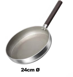 Cheffinger, Anti-aanbakkoekenpan 24 cm, geschikt voor inductie, met handvat in houtlook, Zilver — thumbnail 4