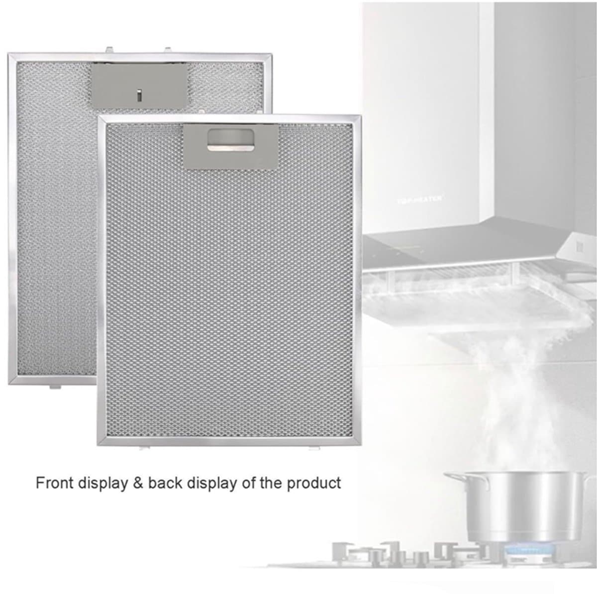 2-pack afzuigkapfilter - 300x250mm, aluminium + koolstoffilter — afbeelding 1