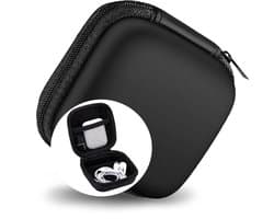 Universeel Hoesje voor Oordopjes | Tasje | Pouch | Reistas | Etui | Past in broekzak | Geschikt voor AirPods, Buds, draadloze en bedrade oortjes | Kabel Hoesje | Zwart