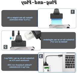 SATA naar USB adapter voor externe en interne harde schijven SSD/HDD 2.5/3.5-inch, compatibel met 12V 2A voeding, geschikt voor Windows, Mac en Linux systemen — thumbnail 5
