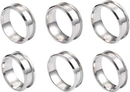 Set van 6 roestvrijstalen ronde sieradenringen van 17 tot 22 mm, duurzaam en geschikt voor het maken van unisex sieraden met stevige pasvorm — thumbnail 1