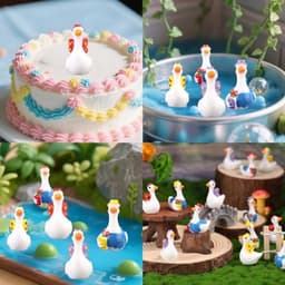 90 stuks kleine harsgans in tuinier- en vlinderstijl mini ganzenbeeldjes kleine dieren van hars voor doe-het-zelf-knutselwerkjes feeëntuinen poppenhuis microlandschapsdecoratie — thumbnail 3