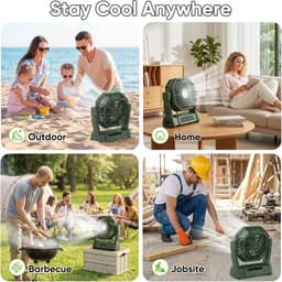 Campingventilator USB oplaadbaar - tafelventilator - met afstandsbediening - stil — thumbnail 5