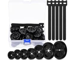 61-delige rubberen grommets voor firewalls met 7 maten en herbruikbare kabelbinders voor bescherming van kabels en gaten