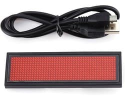 LED Naamplaatje - Oplaadbare Badge - Berichten Weergeven - 8 Tekstberichten - 93 x 30 mm - Rood