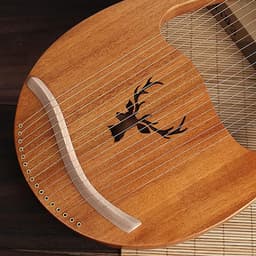 Lyre Harp - Zeven-snarige Harp - Muziek Maken - Massief Mahoniehout - 16 Snaren - Natuurlijk Hout — thumbnail 4