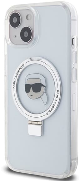 Karl Lagerfeld Serie - iPhone 15 Hoes - Ring Stand - MagSafe - Wit — thumbnail 4