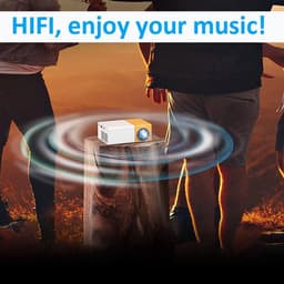 Dailygoody - Miniprojector - 4K - Draagbare LED-buitenhuisbioscoop - Geel en wit - Full HD - Kinderen - Compact formaat — thumbnail 4