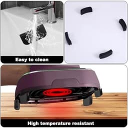 8 stuks Airfryermatten voor Ninja Crispi, draagbare vierpotige siliconen hittebestendige onderzetters Airfryermat voor kooksysteemhouder Kitchen Aid-accessoires (zwart) — thumbnail 3