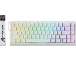 ATTACK SHARK X68 HE - Rapid Trigger - Hall Effect - 8000Hz - 0.01mm RT - Magnetisch Gaming Toetsenbord - RGB - 60% - QWERTY - Wired - Wit
