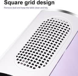 Nagelstofzuiger - Nagelstofafzuiging Stofverzamelaar - Nagelstudio Werkplek - Twee Krachtige Ventilatoren - 500 Gram - Paars — thumbnail 3