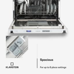 Klarstein Vaatwasser Mini voor 6 Couvert, Stille Inbouw Vaatwasser klein met 6 Programma’s, Tafelmodel Vaatwasser voor Thuis, Kantoor en Camping, Mini Vaatwasser met Wateraansluiting - Vaatwasmachine Afwasmachine - 6 Maatgedekken 52 cm - voor Singles — thumbnail 9