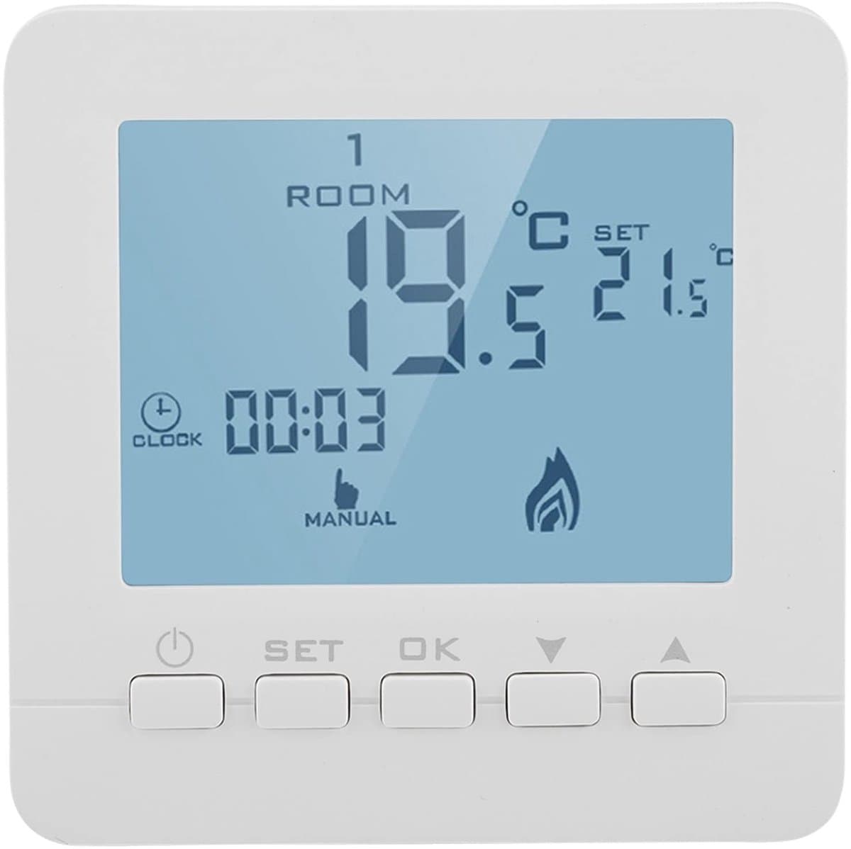 Dailygoods - Dailygoody - Thuis Programmeerbare Thermostaat - Slimme Temperatuurregelaar - Eenvoudig te Installeren - Wit - Digitaal LCD-scherm - Handig in Gebruik — afbeelding 1
