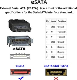 SATA ESATA Adapter - Converter Extender - Externe Opslag Uitbreiden - Met Gesp - 2 Stuks - Zwart — thumbnail 4