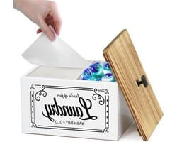 Drogerij Organizer - Droger Vellen Houder - Wasmachine Organiseren - 2-in-1 Opslag - 22 x 21 x 15.8 cm - Wit