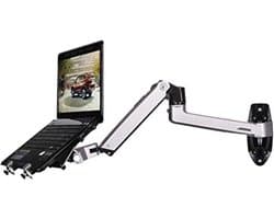 Laptophouder Wandmontage - Laptop Arm Monitorhouder - Ergonomisch Werken - Volledige Bewegingsvrijheid - Tot 27 Inch - Zilver
