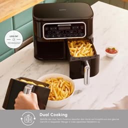 Heteluchtfriteuse - Airfryer XL - Gezond Koken - Dubbele Lade Technologie - 8 Liter Capaciteit - Zwart Chroom — thumbnail 3
