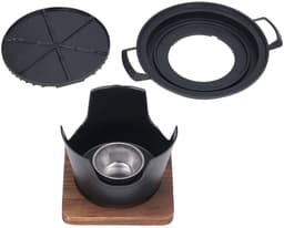Dailygoods- Tafelgrill Draagbaar - Mini BBQ Grill Set - Houtskool Barbecue - Ronde Grill - Gegoten Aluminium - Voor 1-2 Personen — thumbnail 1