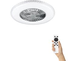 Fantiluxe - Tove - Plafondventilator met verlichting - Chroom - Ø60cm - Afstandsbediening - Met lamp - Plafond ventilator - Slaapkamer