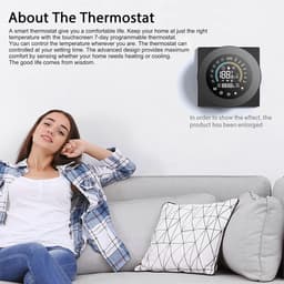 Slimme Thermostaat - Digitale Regelaar - Energie Besparen - Programmeerbaar Comfort - 87 mm - Zwart — thumbnail 5