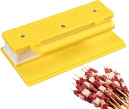 Satéprikker Machine - Kebab Maker - Vlees Vormen - Tijdbesparende Oplossing - 19.5x4.5x10.5cm - Geel — thumbnail 1