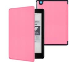 Lunso Geschikt voor Kobo Aura Edition 2 hoes (6 inch) - sleepcover - Lichtroze
